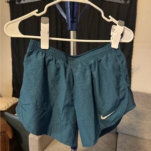 Nike Teal Dri-FIT Athletic Shorts with White Swoosh